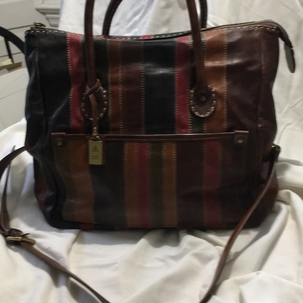Gianni Segatta Leather ZIP Top Tote Bag NWOT
